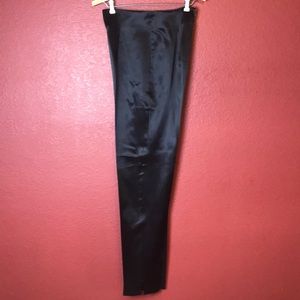 VTG PM Climax Black Satin Hi Waist Zip Back Pant